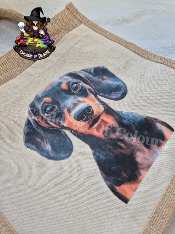 Dachshund Jute Tote Bag
