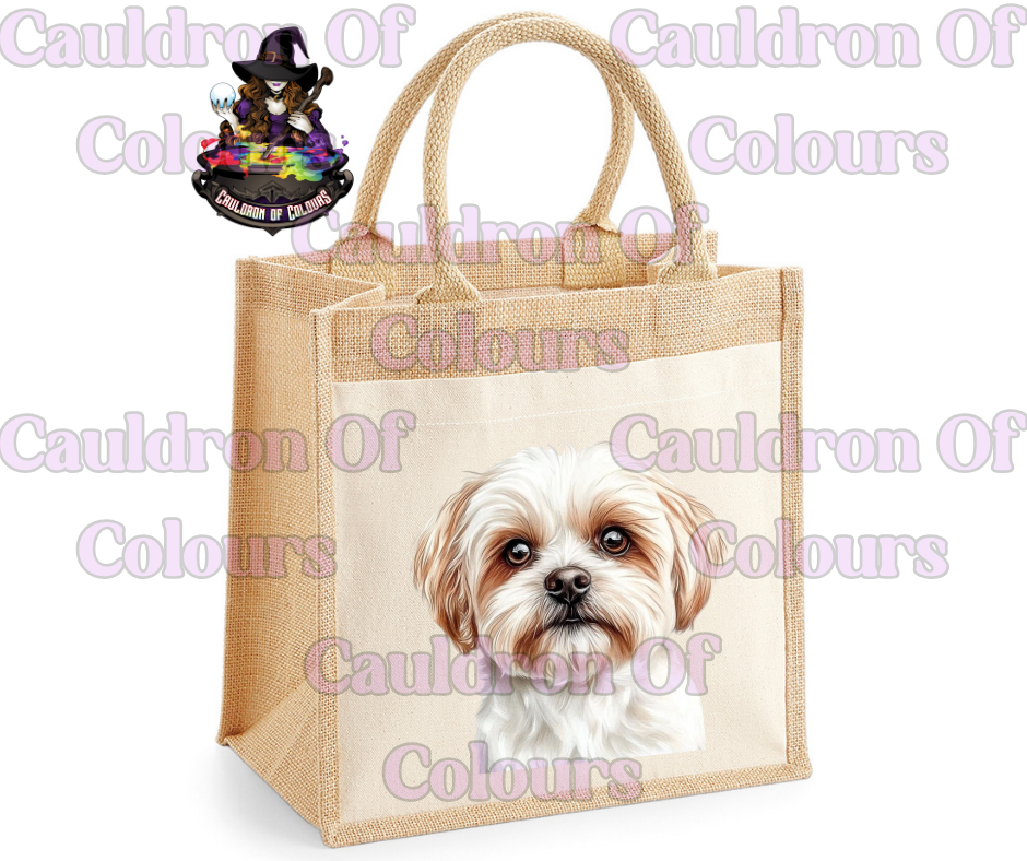 Shih Tzu Jute Tote Bag