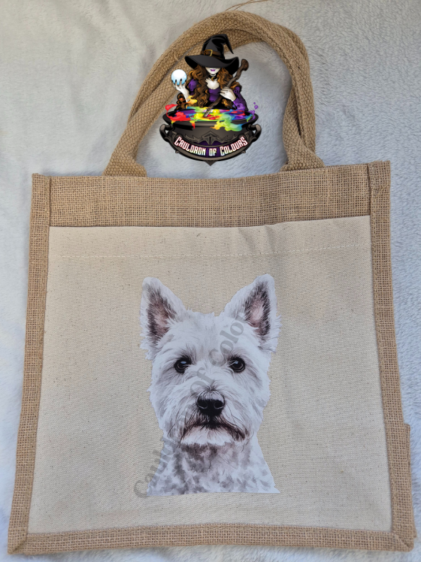 West Highland Terrier Jute Tote Bag