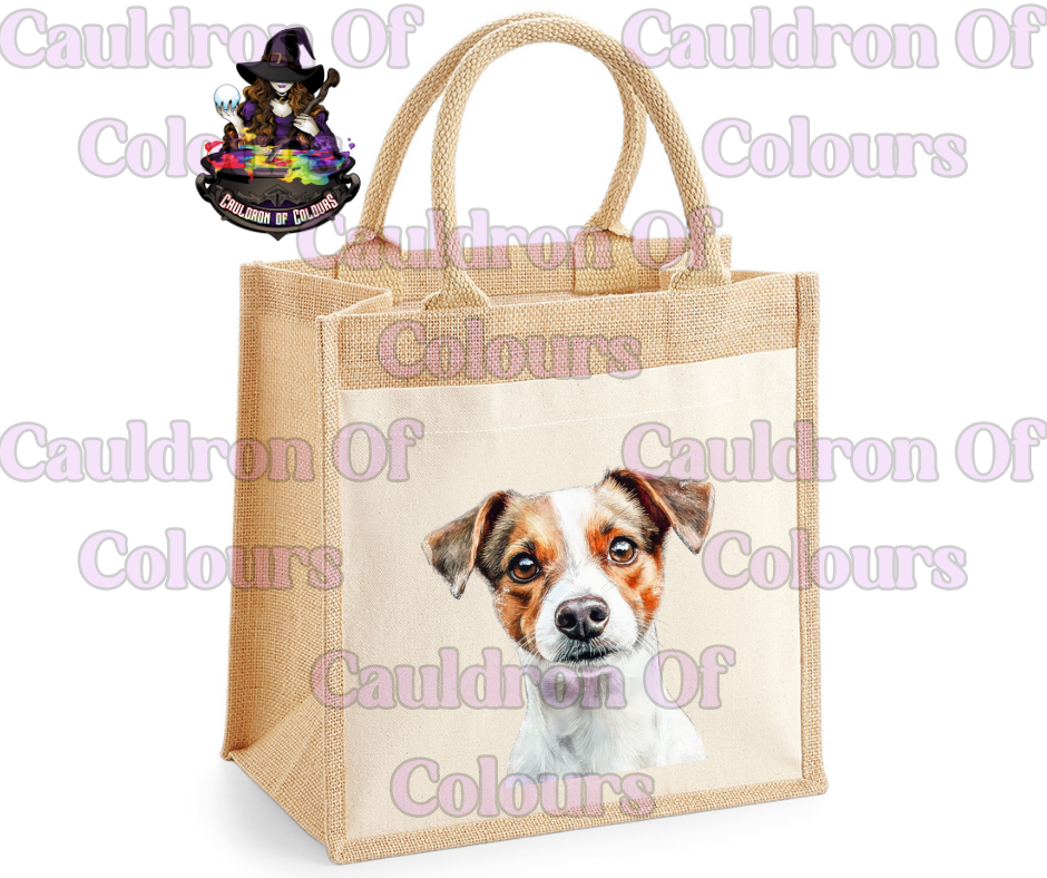 Jack Russell Jute Tote Bag