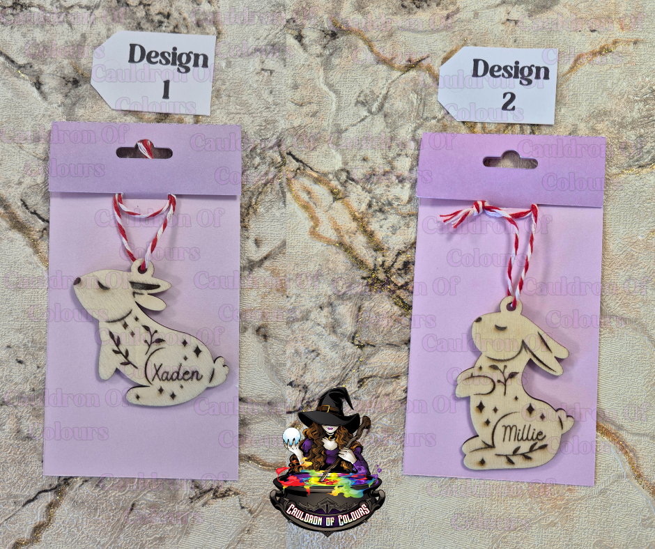 Laser cut & Engraved Easter Bunny Tags