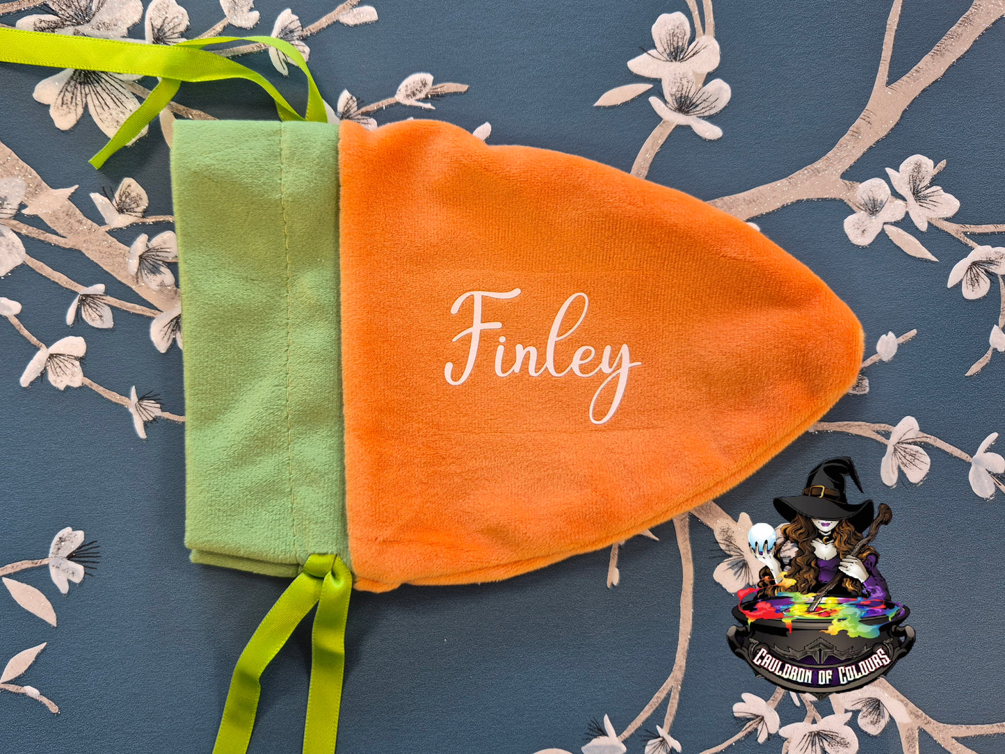 Personalised Carrot Bag, Easter Velvet Bag