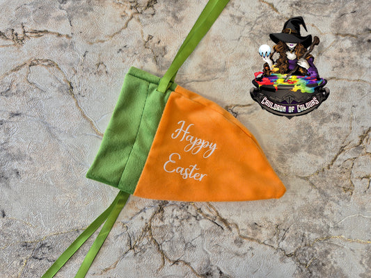 2nd style Personalised Carrot Bag, Easter Velvet Bag