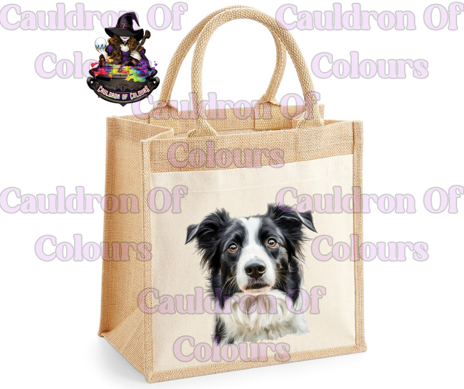 Border Collie Jute Bag