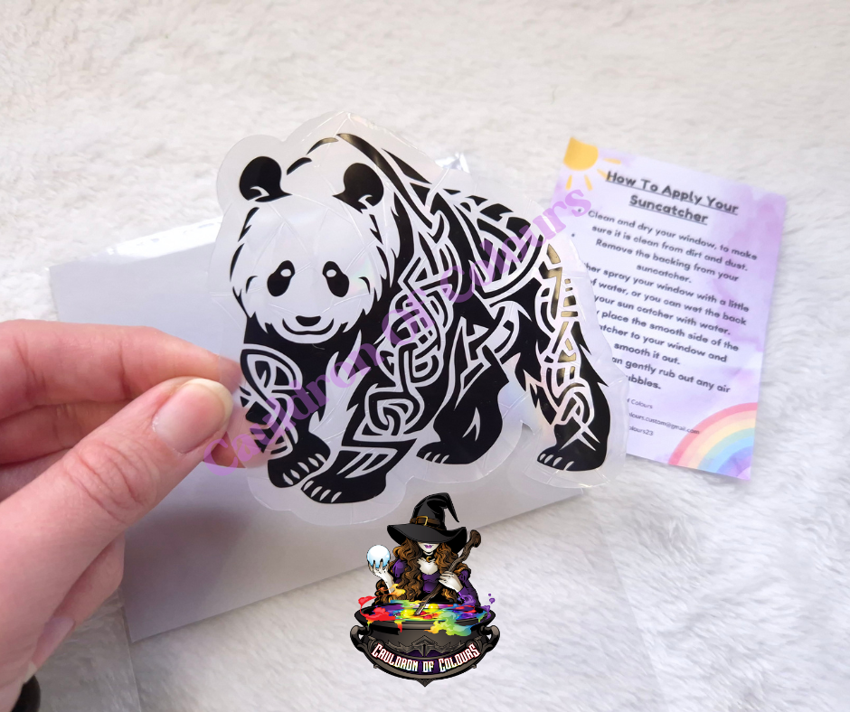 Celtic Panda Suncatcher Window Cling