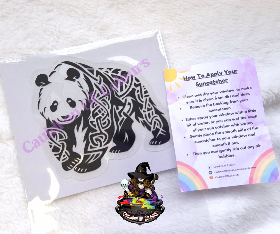 Celtic Panda Suncatcher Window Cling