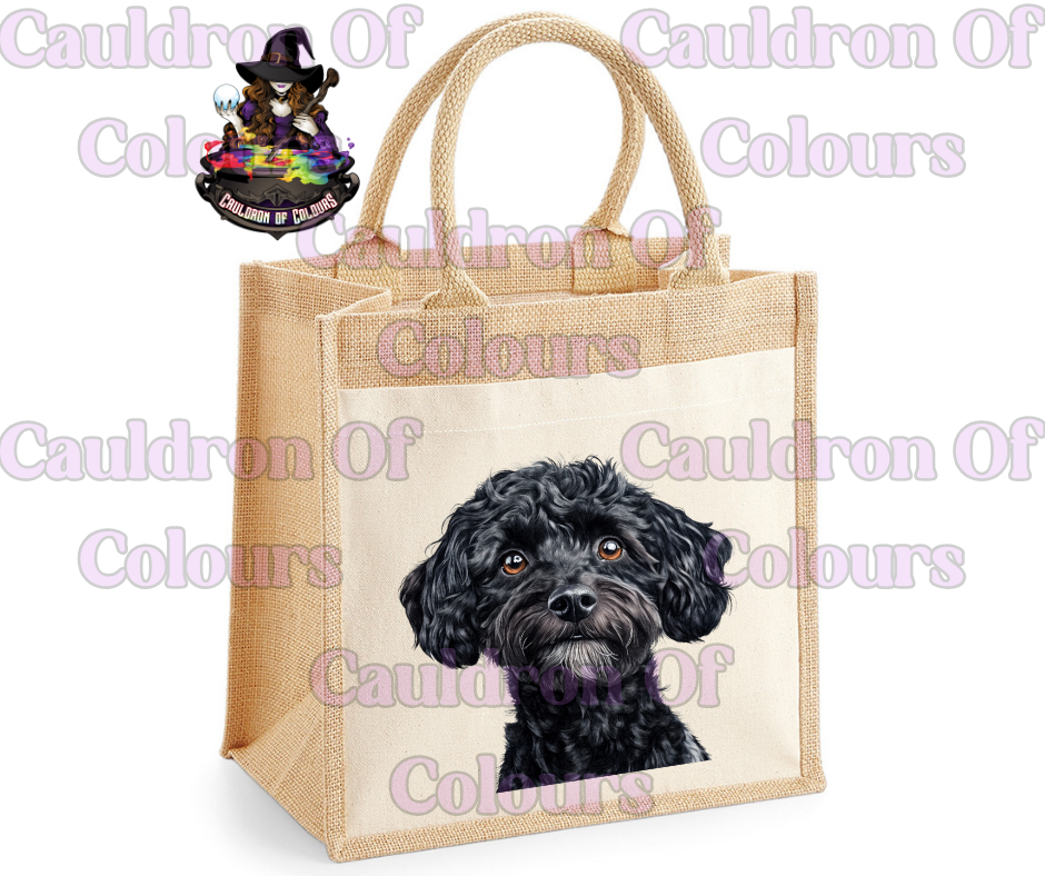 Cockerpoo Jute Tote Bag