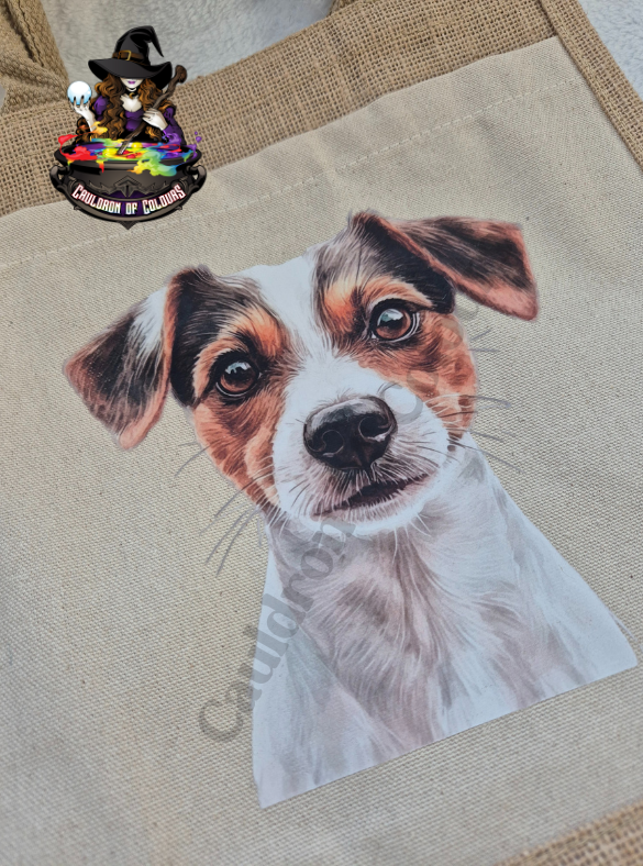 Jack Russell Jute Tote Bag