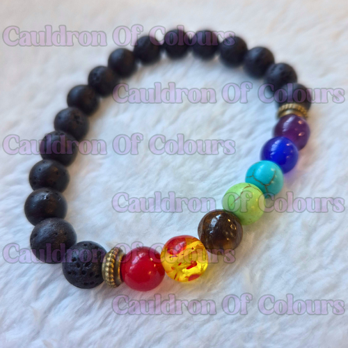 7 Chakra Bracelet with Personalised Velvet Bag