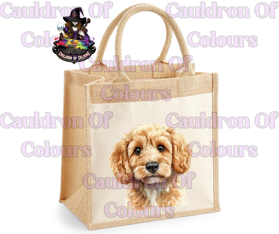 Cockerpoo Jute Tote Bag
