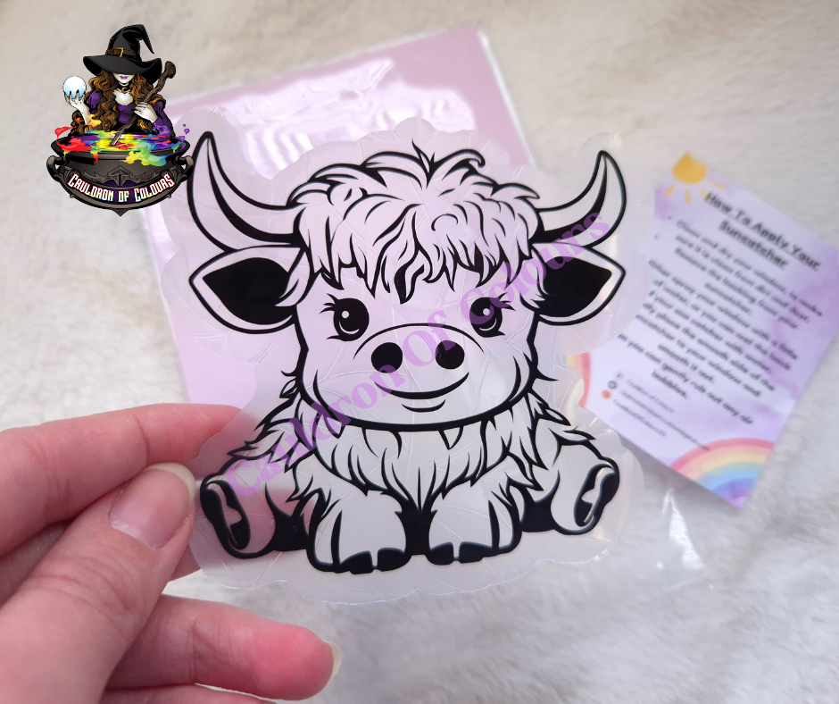 Highland Cow Suncatcher Window Cling (4 designs to choose from!)