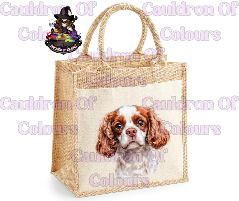 Cavalier King Charles Jute Tote Bag