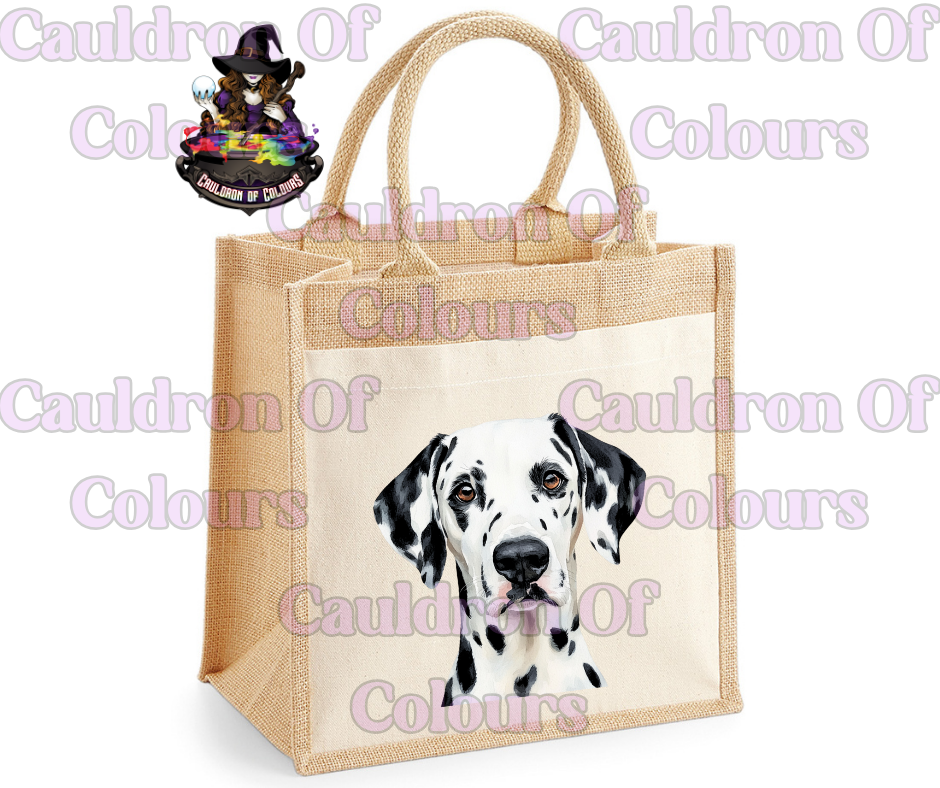 Dalmation Jute Tote Bag