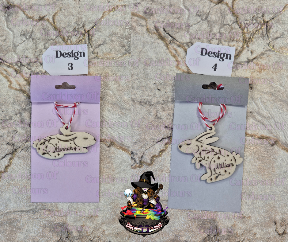 Laser cut & Engraved Easter Bunny Tags