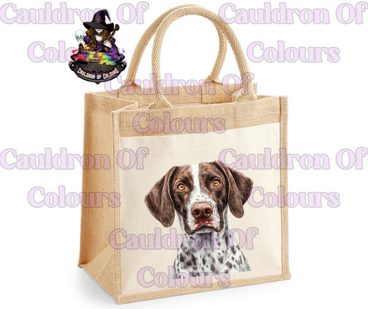 German Shorthaired Pointer Jute Tote Bag