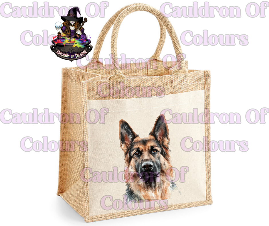 German shepherd Jute Tote Bag