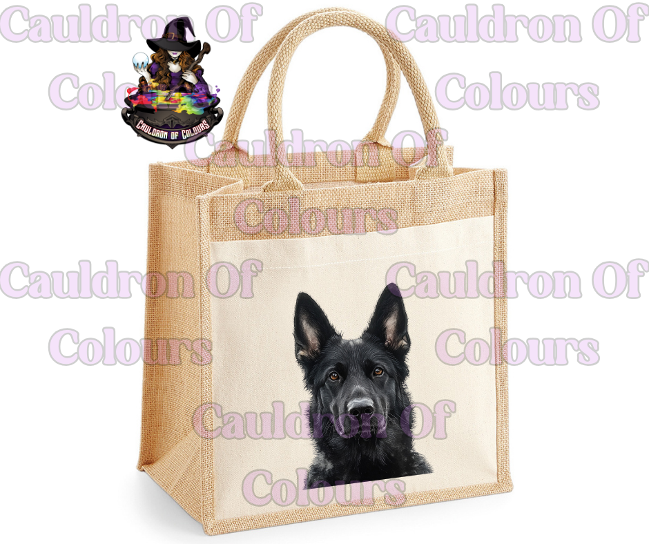 German shepherd Jute Tote Bag