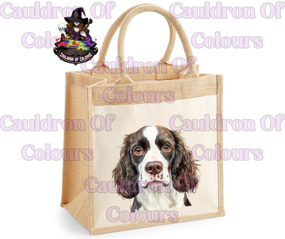 Springer Spaniel Jute Tote Bag