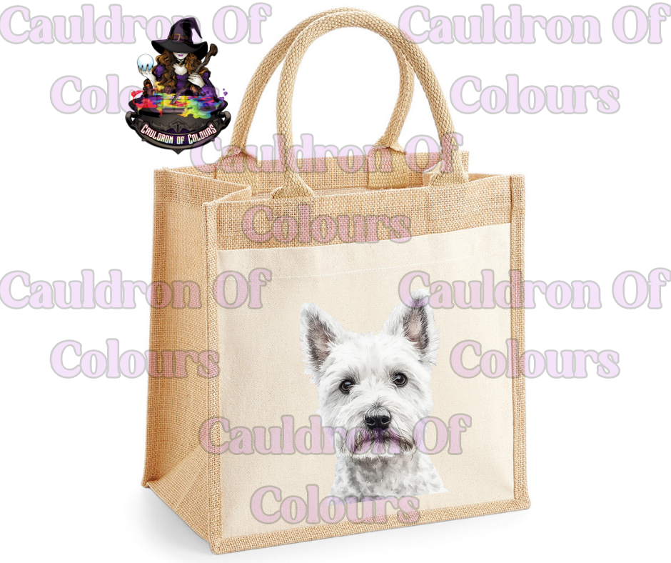 West Highland Terrier Jute Tote Bag