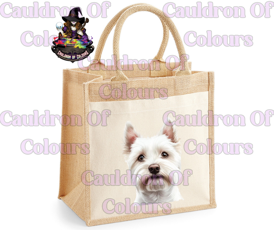West Highland Terrier Jute Tote Bag