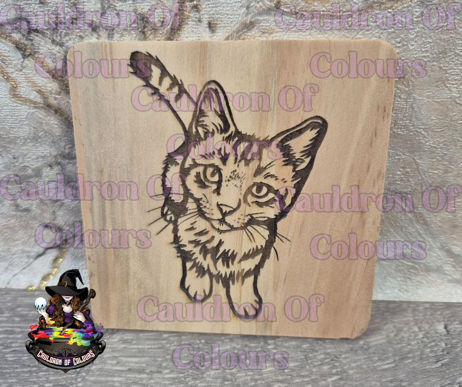 Cat Wooden Coaster