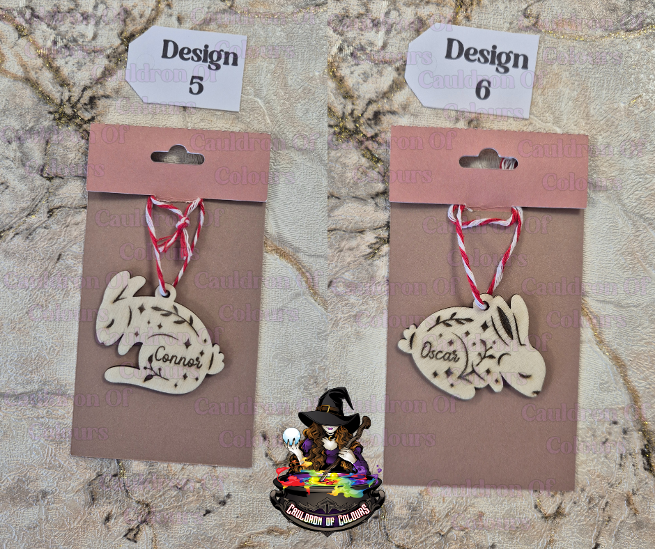 Laser cut & Engraved Easter Bunny Tags