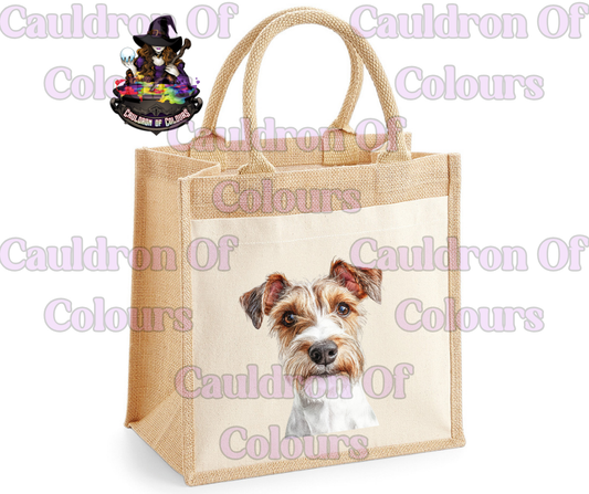 Wired Haired Fox Terrier Jute Tote Bag