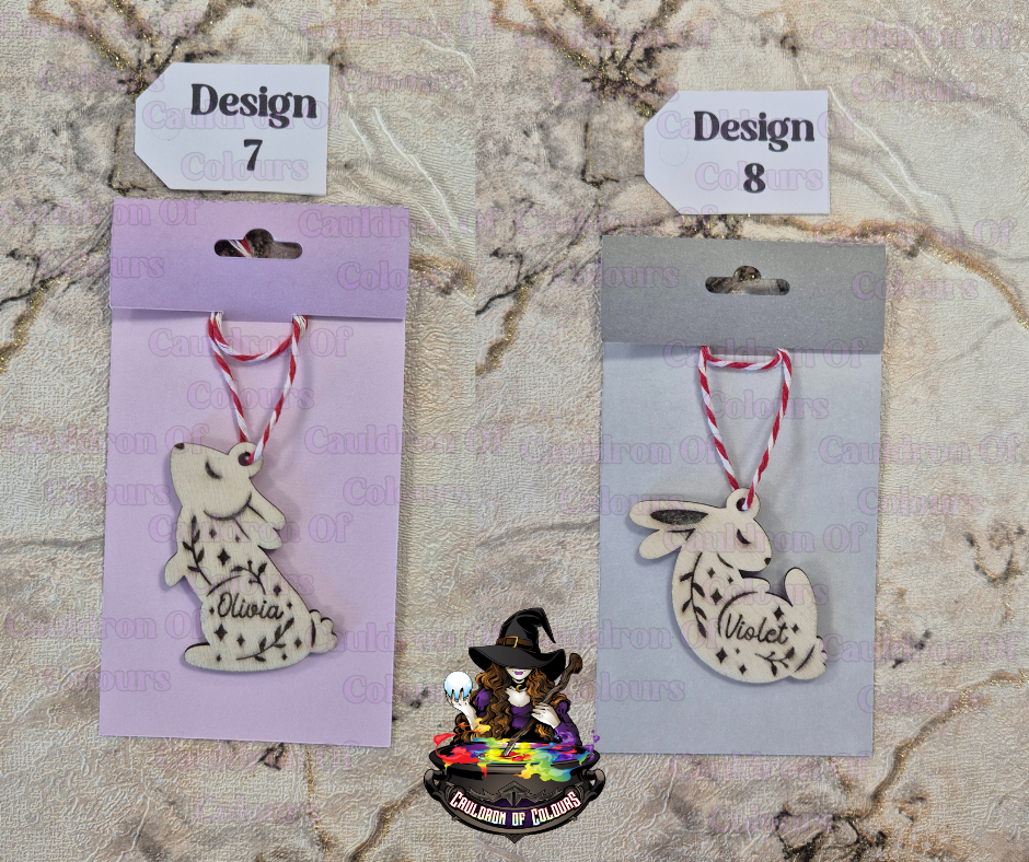 Laser cut & Engraved Easter Bunny Tags