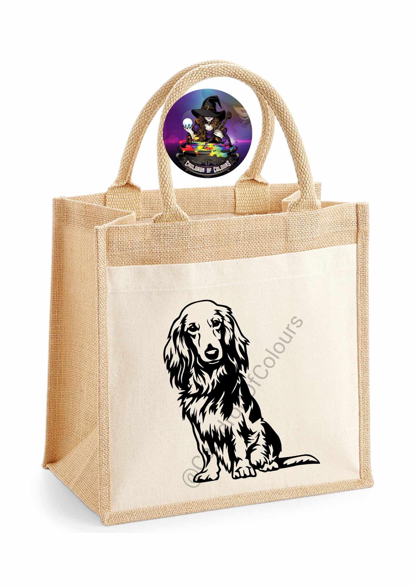 Dachshund Jute Tote Bag