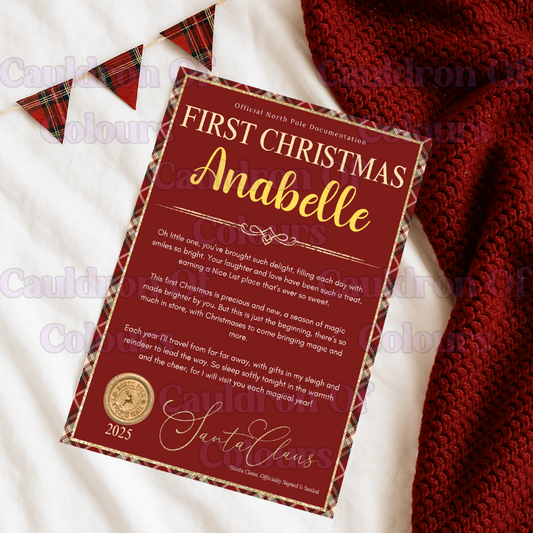 First Christmas Certificates (Multiples Designs!)