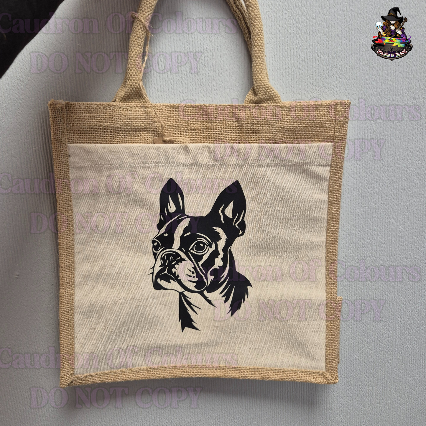 Boston Terrier Jute Bag