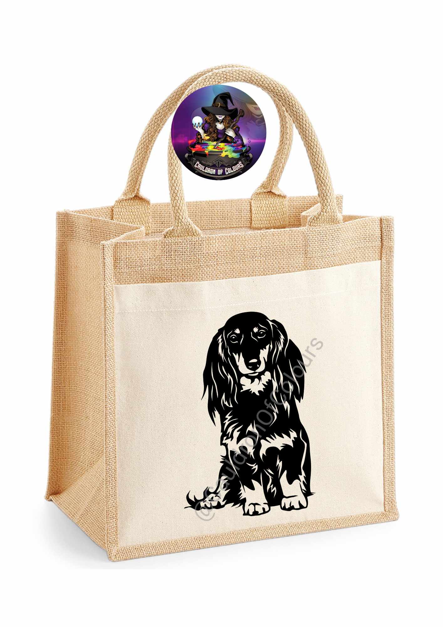 Dachshund Jute Tote Bag