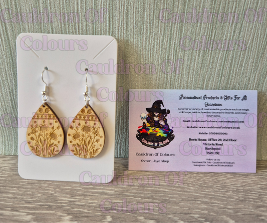 Oval Flower Earrings