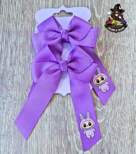 Grape 4" Bows with Lilac Monster