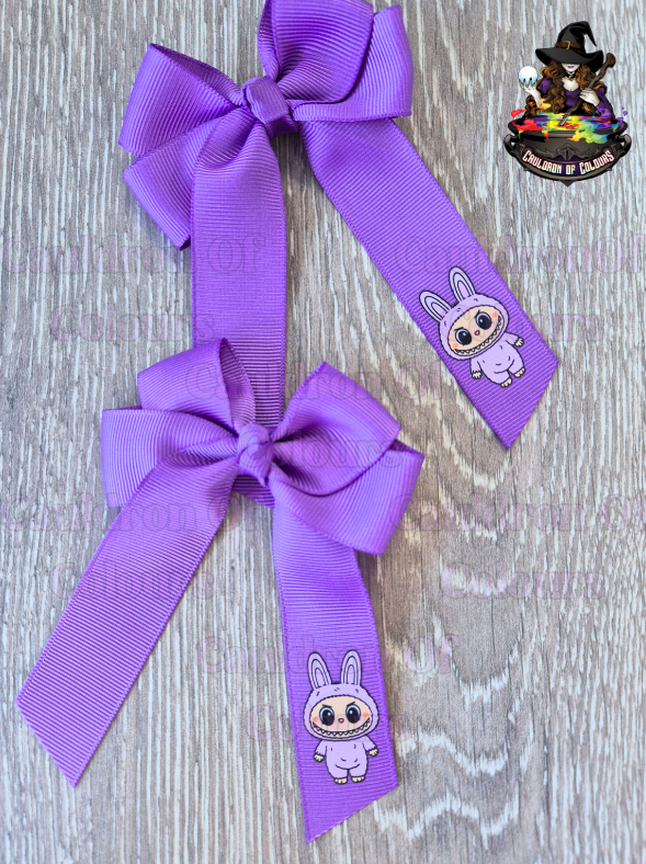 Grape 4" Bows with Lilac Monster
