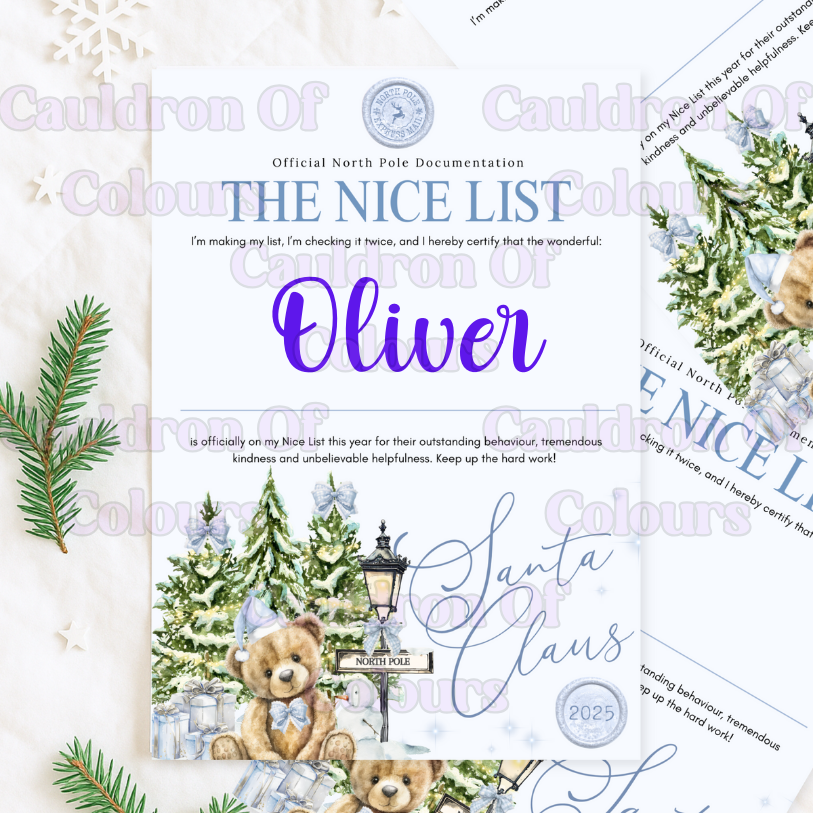 The Nice List Certificates (Multiples Designs!)