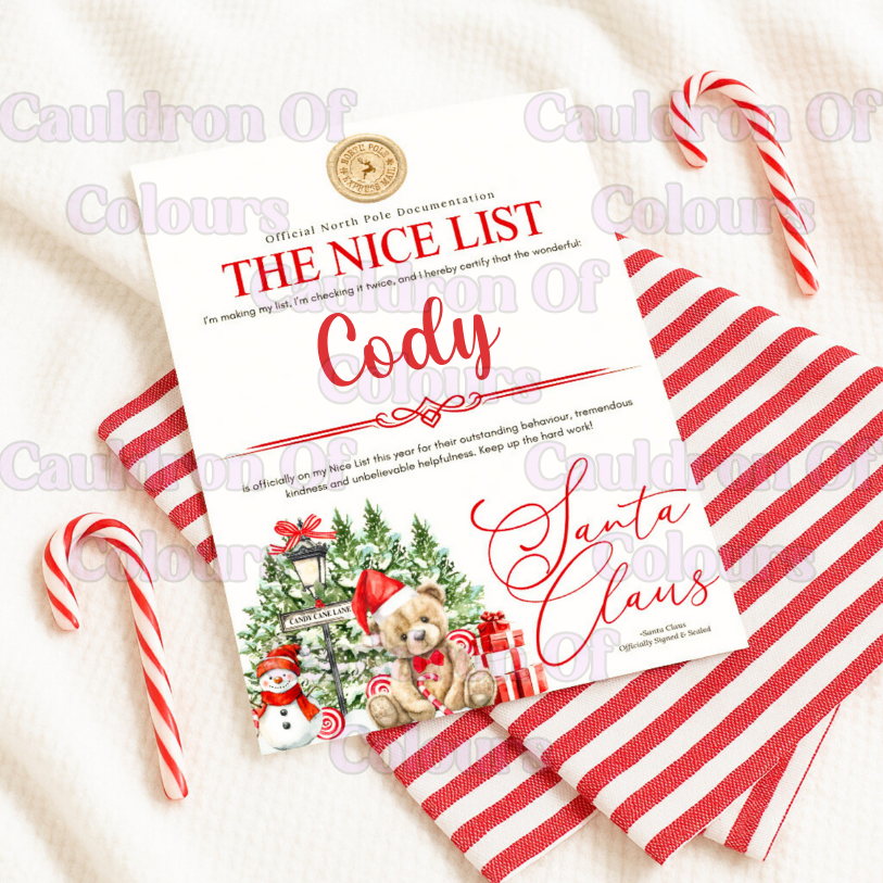 The Nice List Certificates (Multiples Designs!)