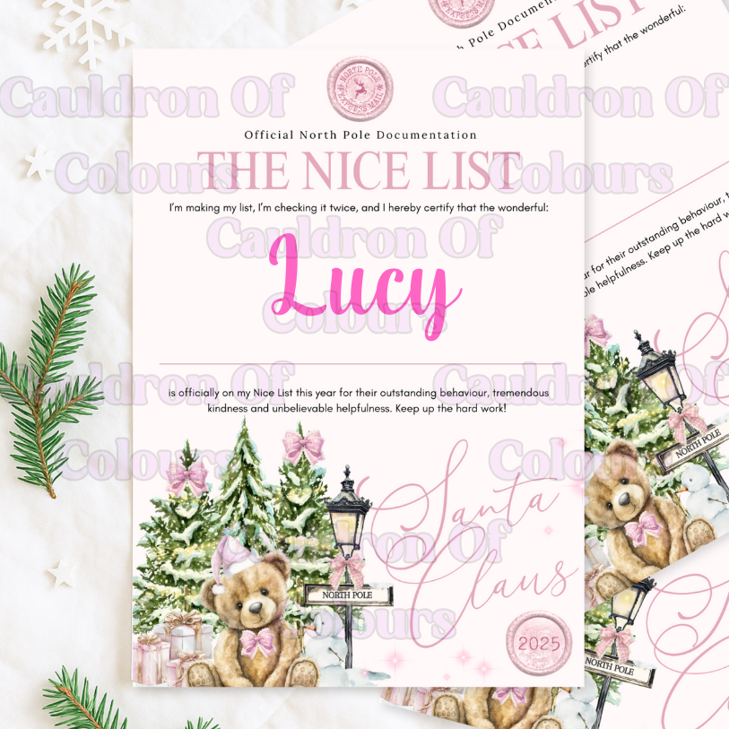 The Nice List Certificates (Multiples Designs!)