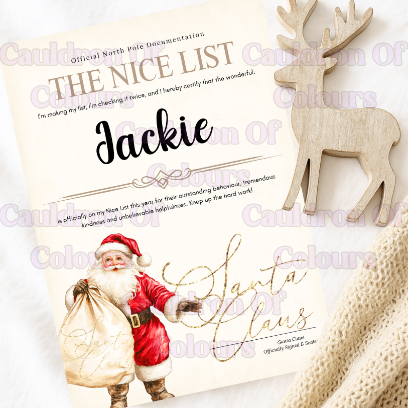 The Nice List Certificates (Multiples Designs!)