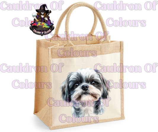 Shih Tzu Jute Tote Bag