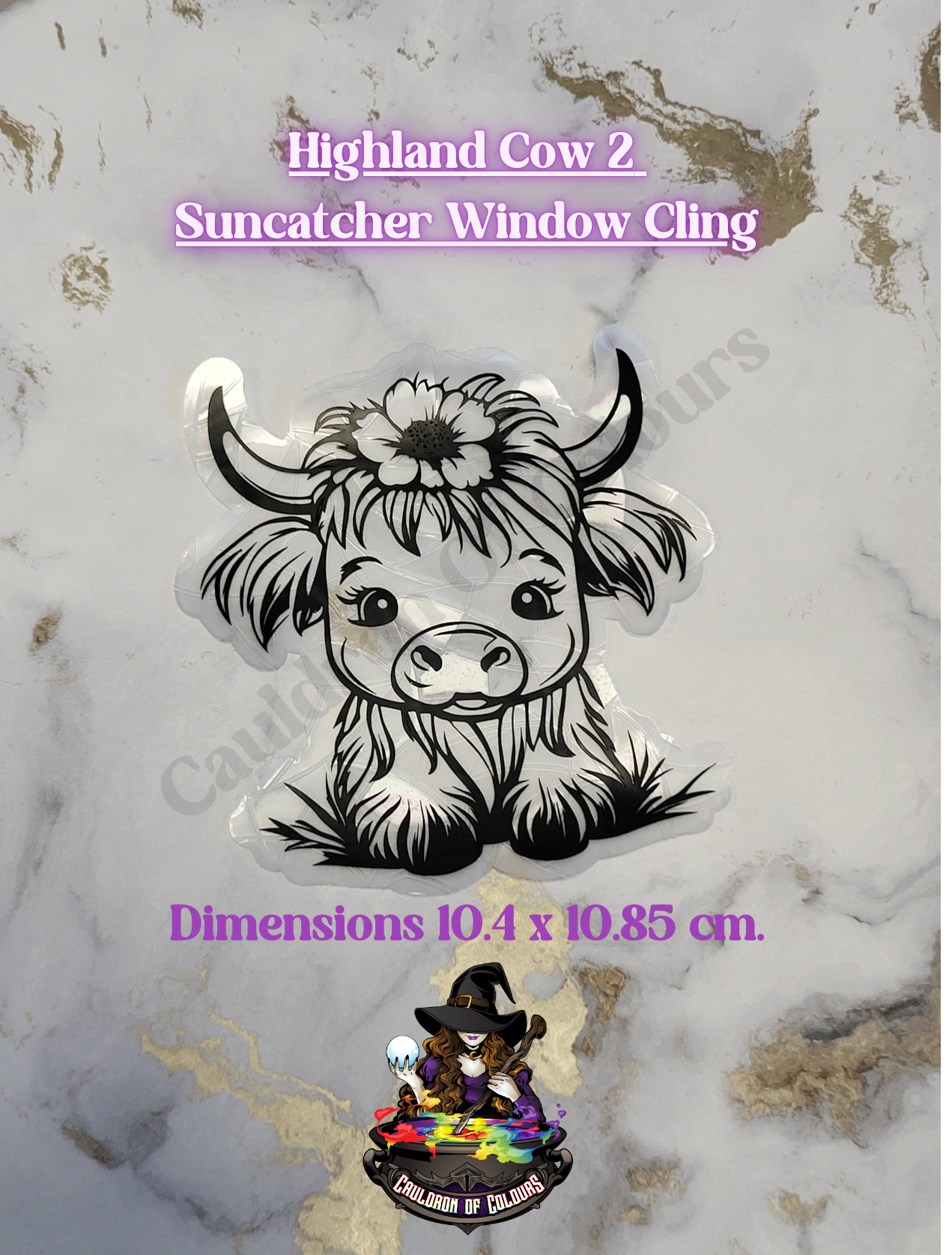 Highland Cow Suncatcher Window Cling