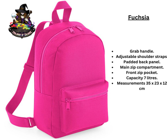 Fuchsia 7 Litre Backpack (with decal)