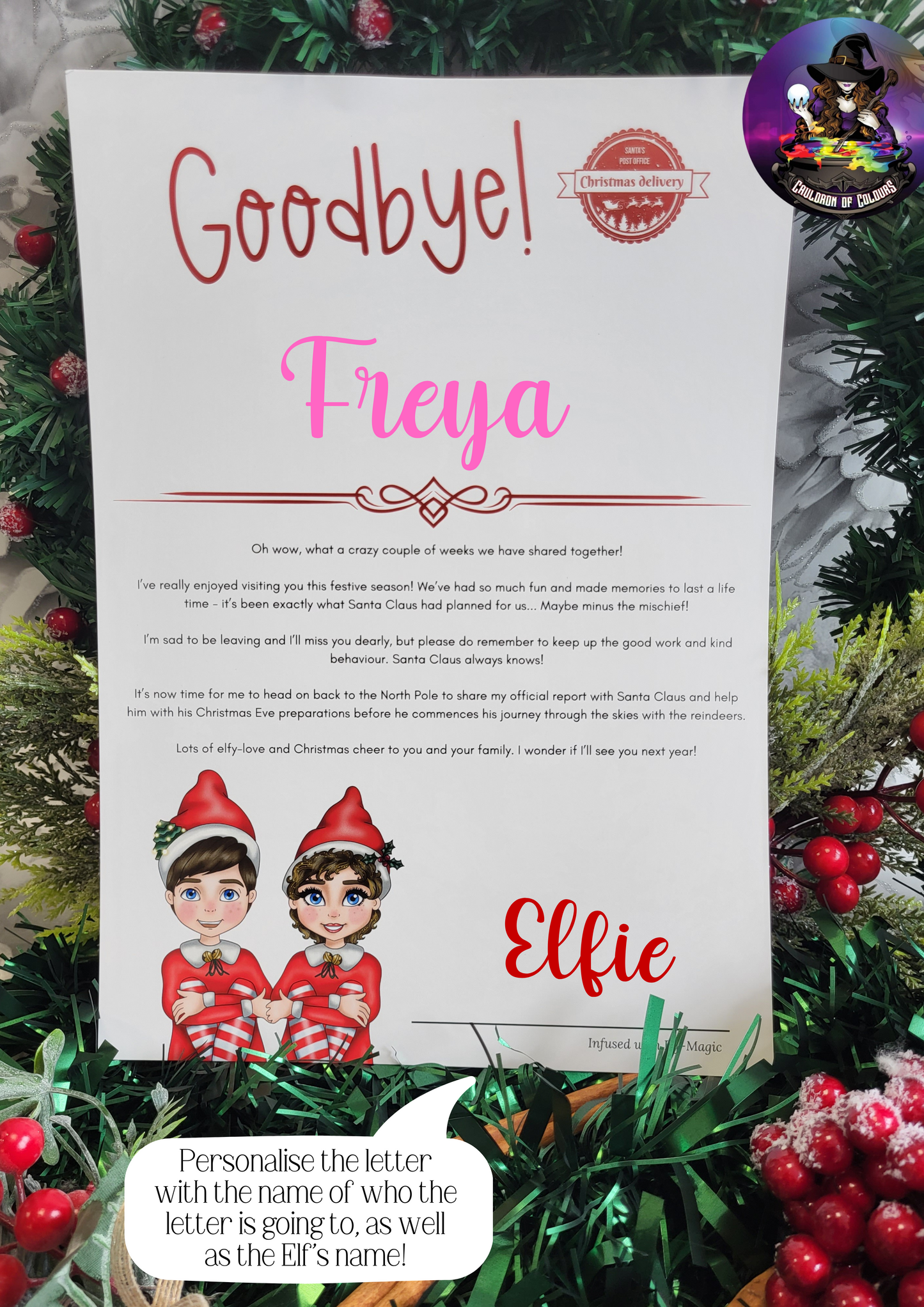 Elf Goodbye Christmas Certificate