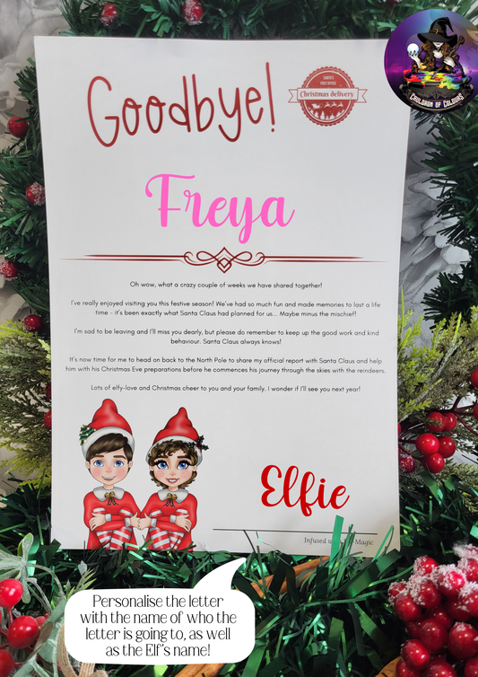 Elf Goodbye Christmas Certificate