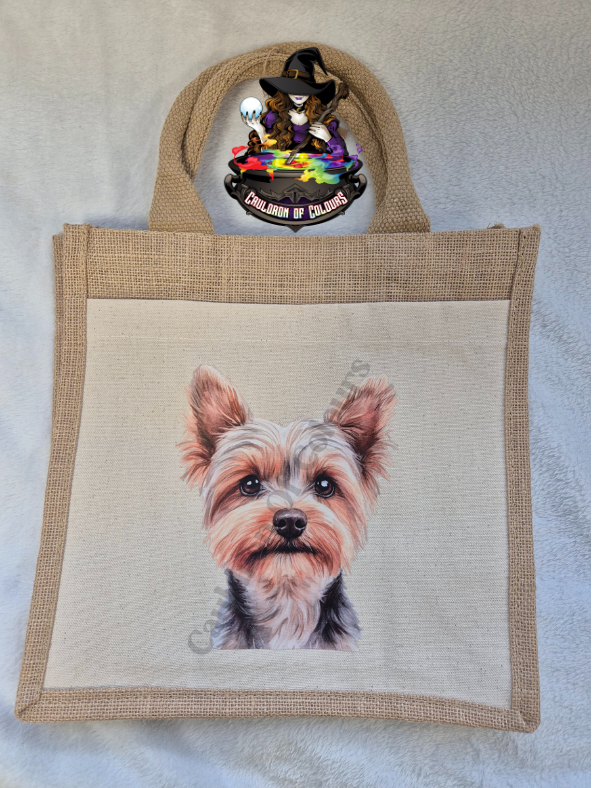 Yorkshire Terrier Jute Tote Bag