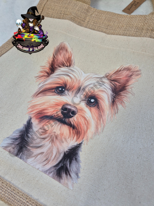 Yorkshire Terrier Jute Tote Bag