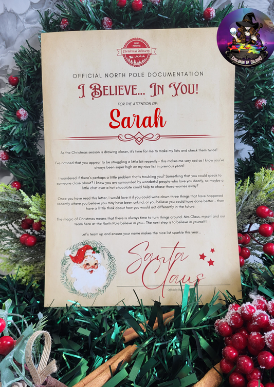 I believe in you, Christmas Certificate