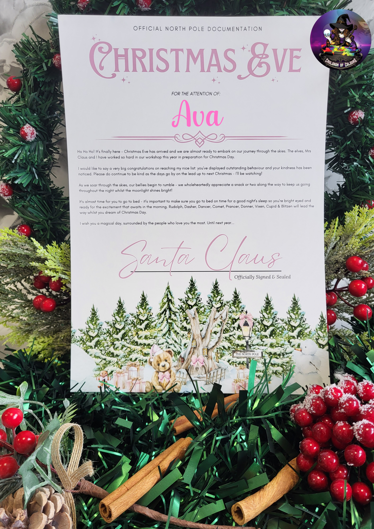 Christmas Eve (Pink), Christmas Certificate