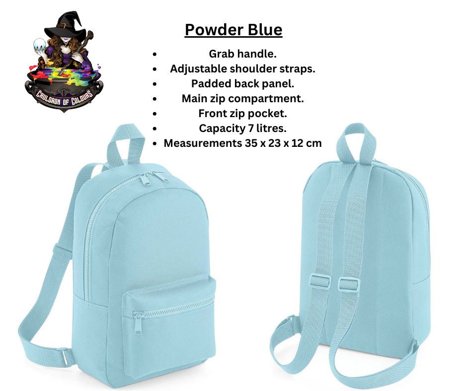 Powder Blue 7 Litre Backpack (with decal)