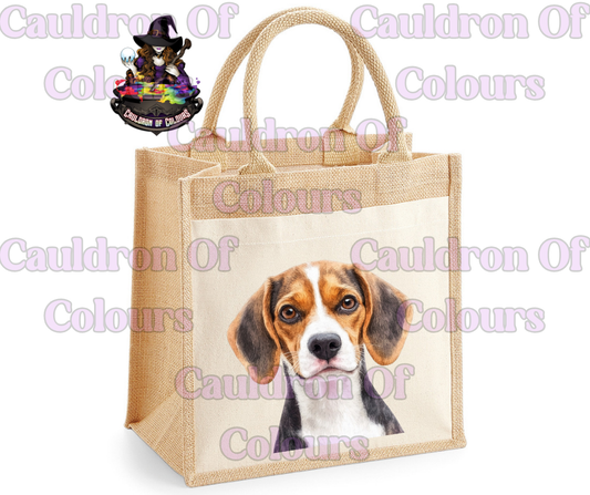 Beagle Jute Tote Bag
